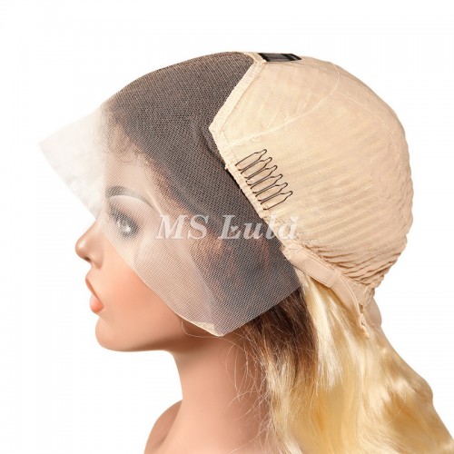 Mslula 1b/613 Color Ombre Root 13x4 Transparent Lace Front Wigs Body Wave | Human Hair Wig | Lace Front